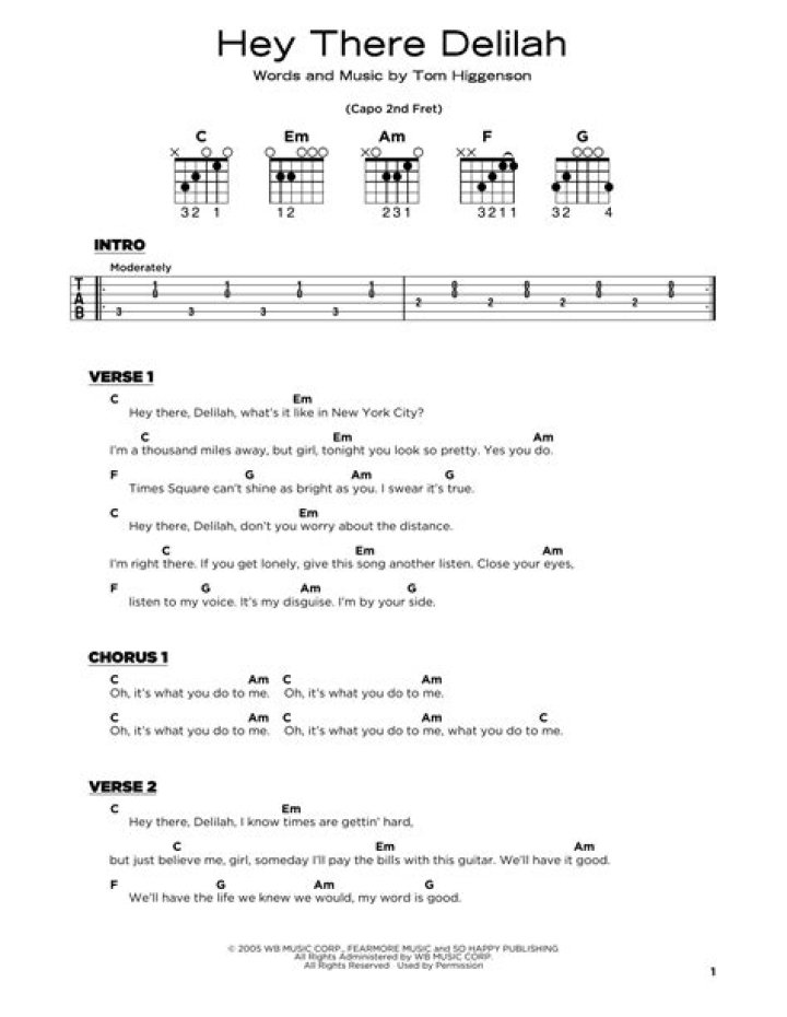 Mastering Hey Delilah Chords: A Comprehensive Guide for Guitarists
